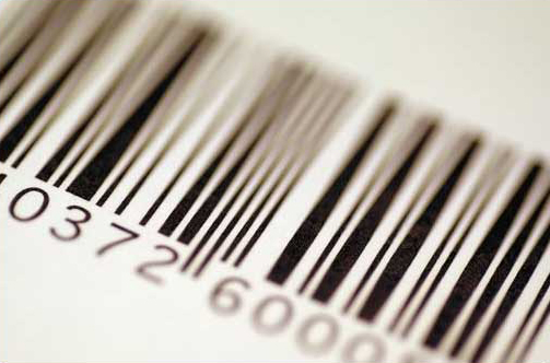 Geprinte barcode close-up